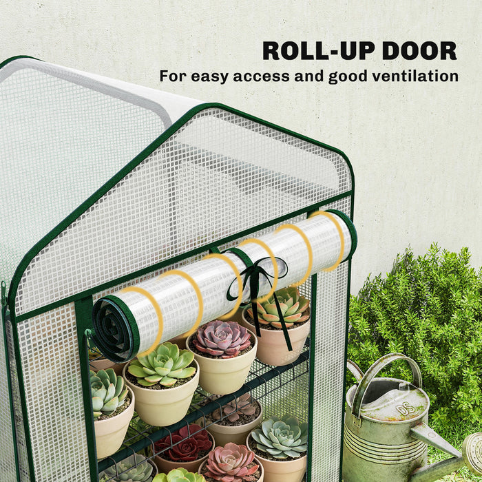Mini Greenhouse 27.6x19.7x50 Inch Portable Roll-Up Door