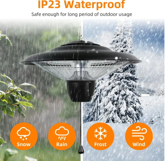 1500W Electric Hanging Patio Heater Lamp
