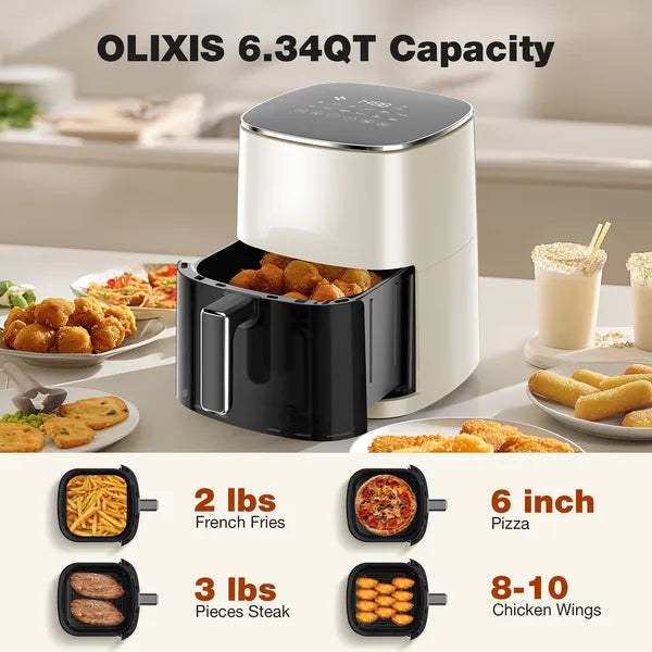 6 Quart Square Air Fryer with Window - 12-in-1 Functions