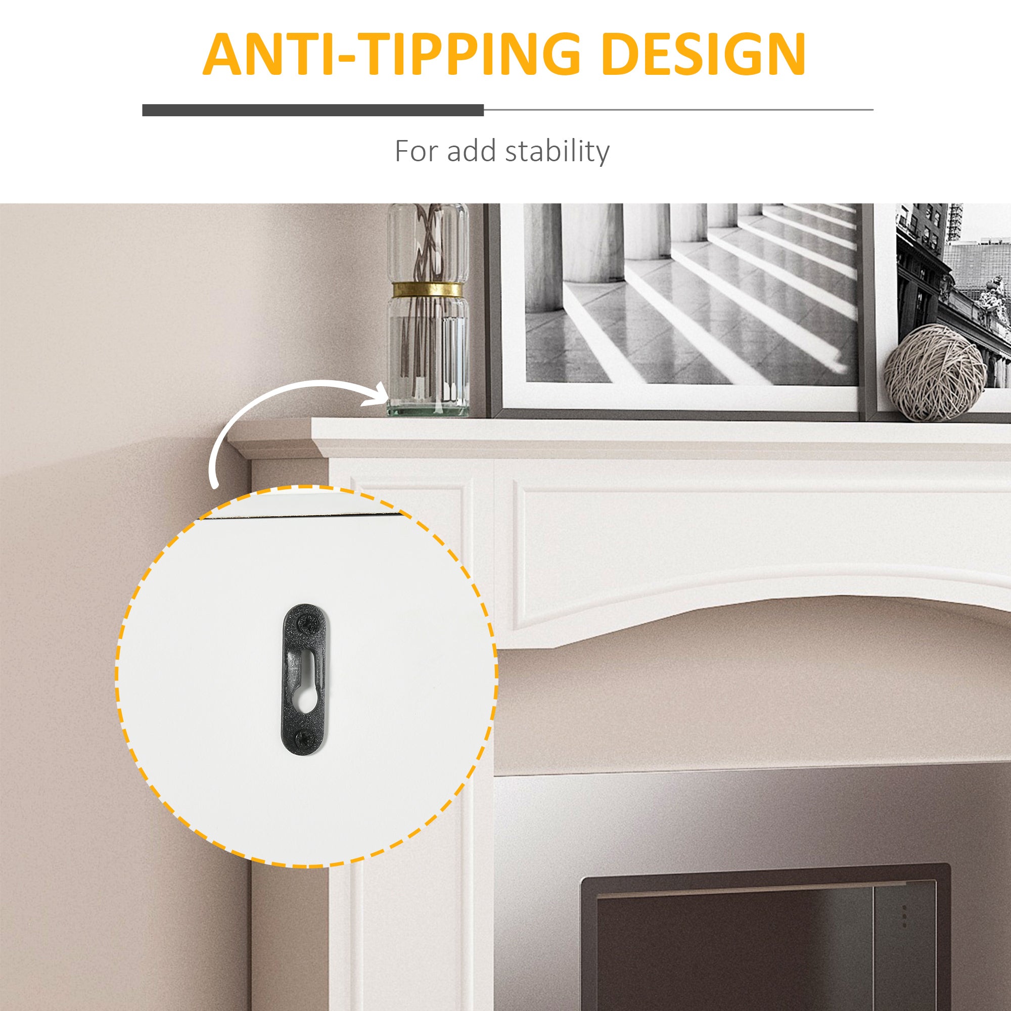 Modern Fireplace Mantel Surround 29" White with Pattern
