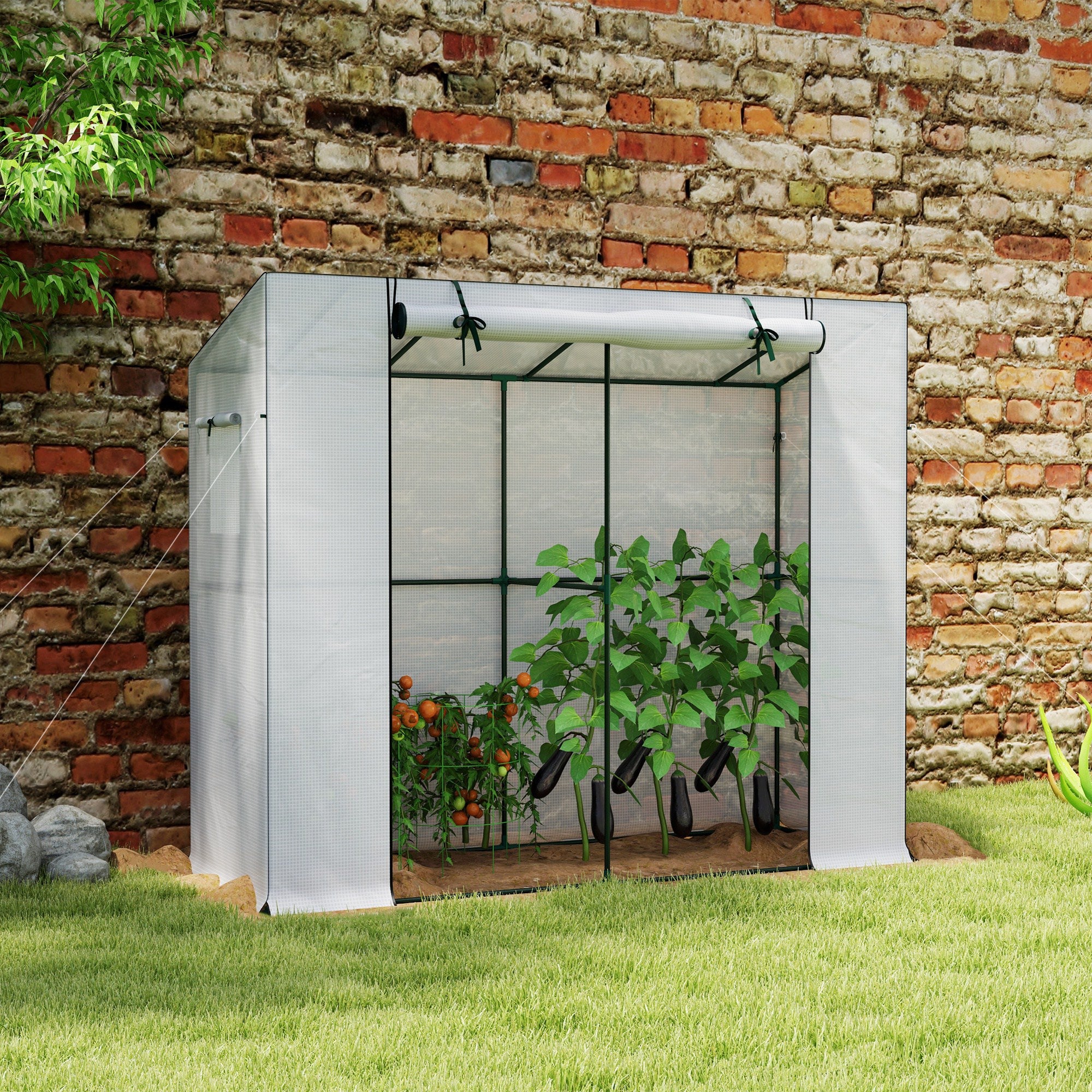 Walk-in Portable Greenhouse 6.6x2.5x5.6ft UV-Resistant