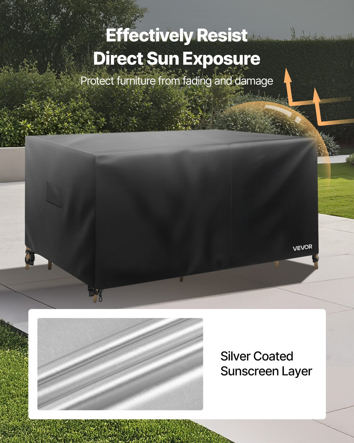 420D Waterproof Patio Furniture Cover 126x126 Inches