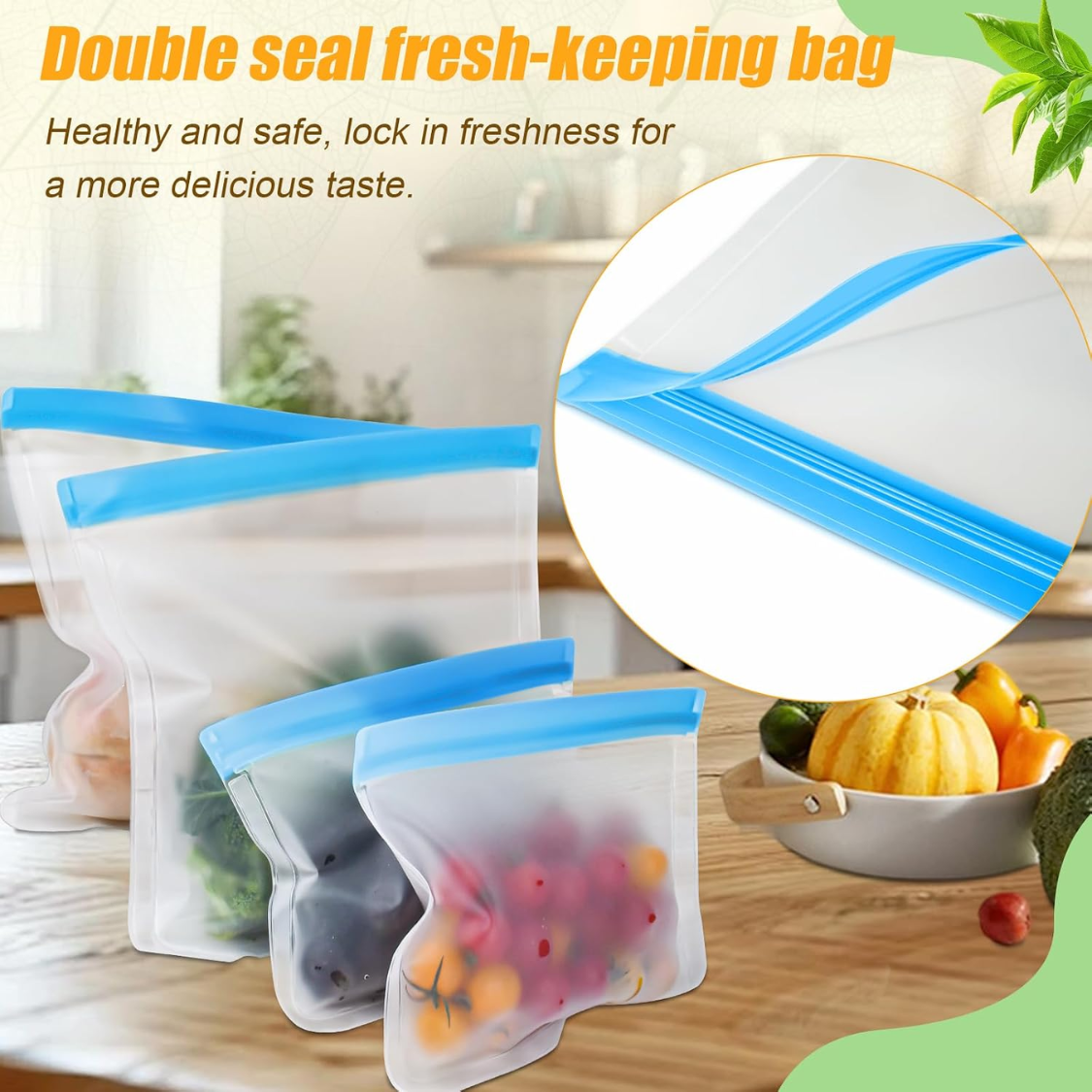 Reusable Silicone Food Storage Bags