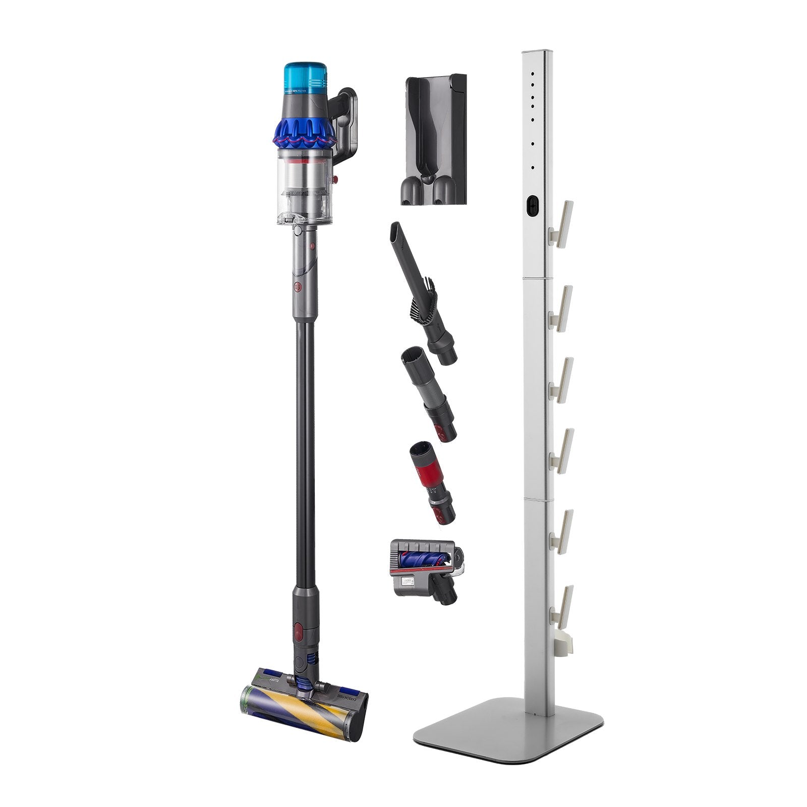 Dyson Vacuum Stand with 6 Hooks and Non-Slip Pads
