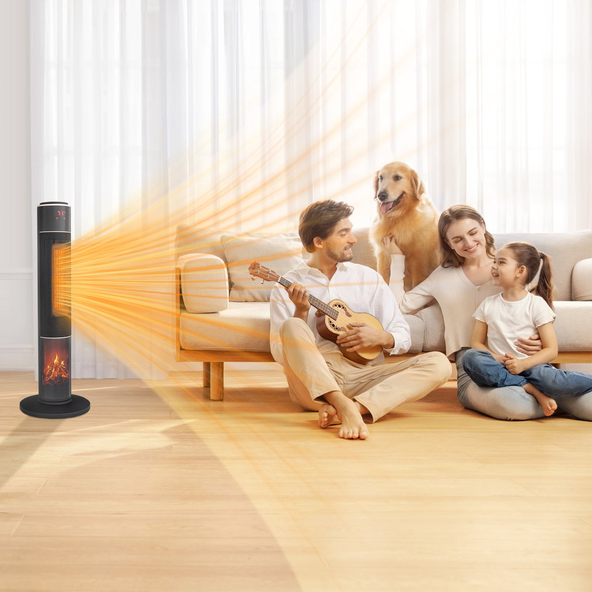 33 Inch Tower Space Heater 1500W Oscillating