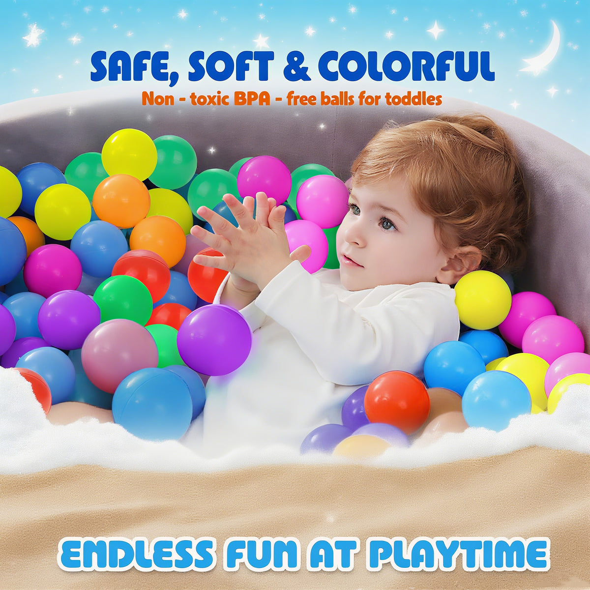 500 Count Ball Pit Balls, Colorful BPA Free