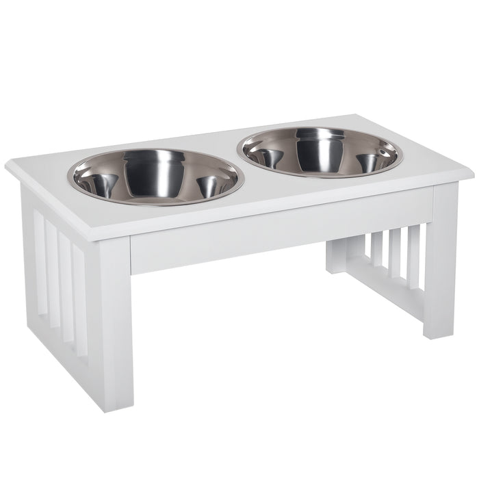 6" Elevated Dog Feeding Station with Wooden Frame