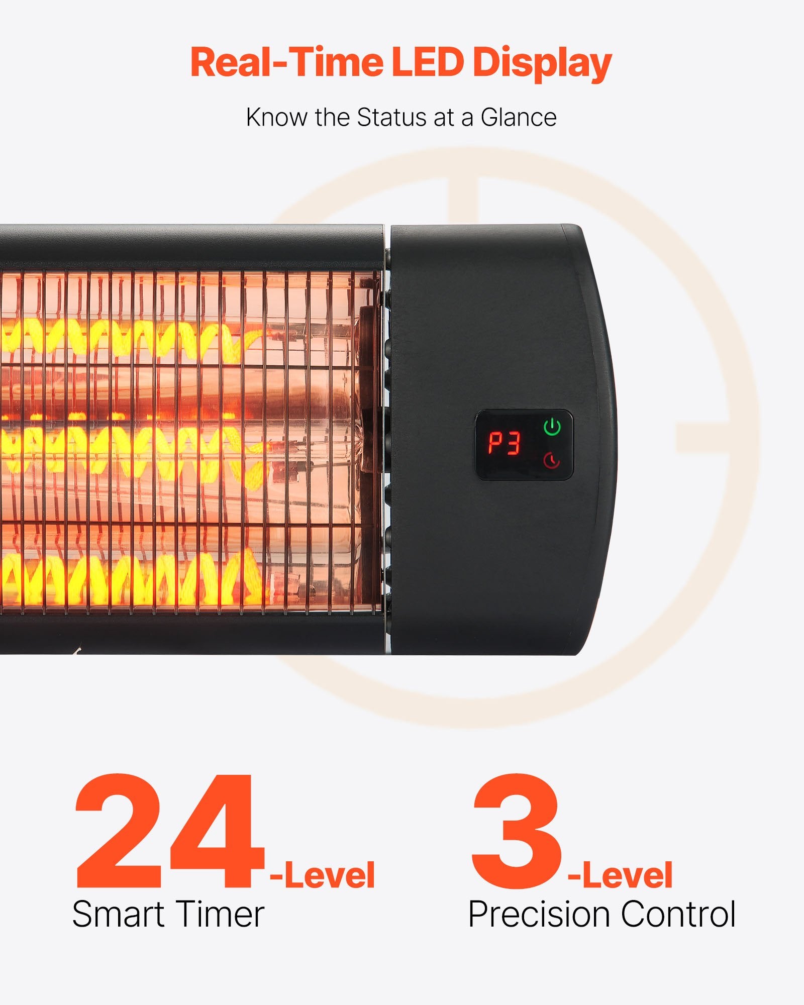 1500W Infrared Electric Space Heater with Remote & Timer