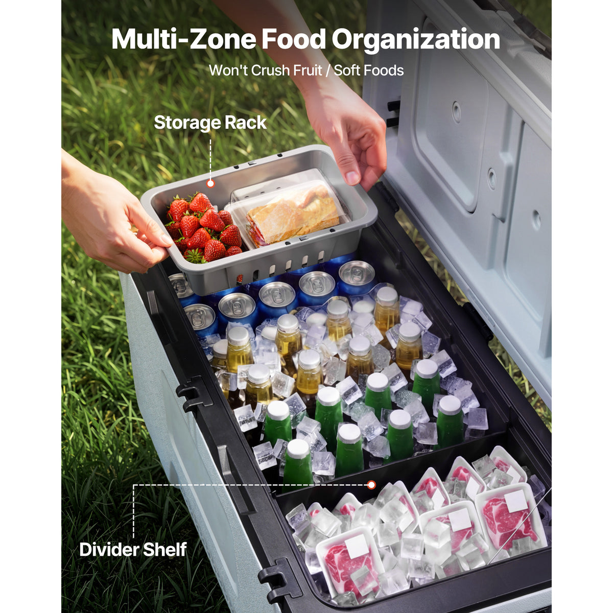 106QT Rolling Cooler with Wheels, Leak-Resistant