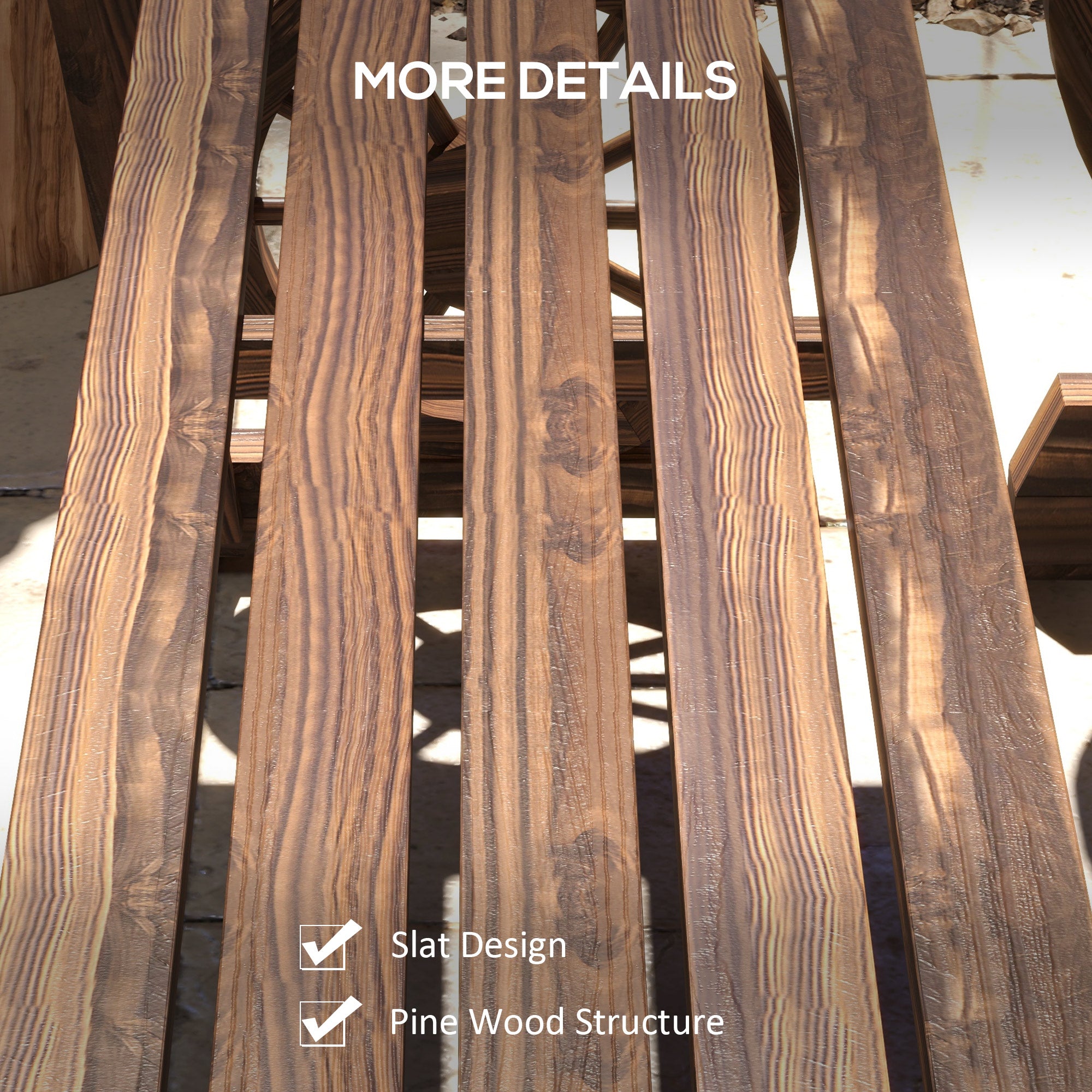 4-Person Patio Dining Set, Wagon Wheel Design, Carbonized