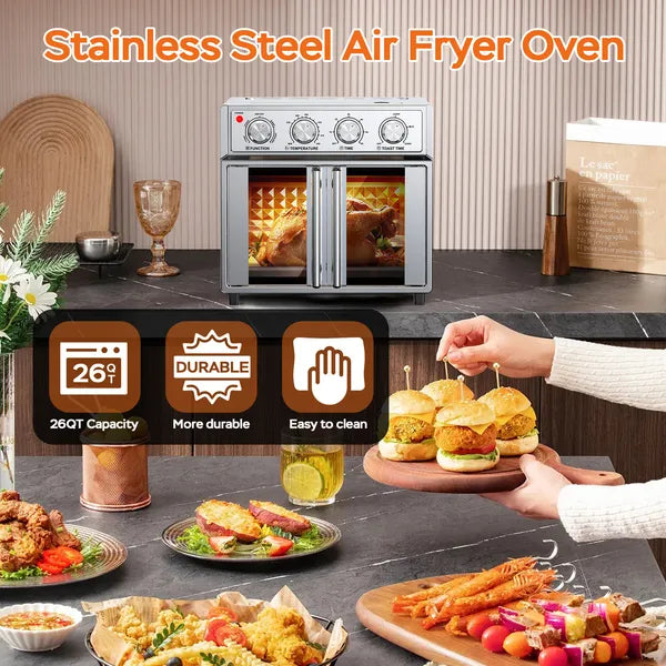 29.5 QT French Door Air Fryer Convection Toaster Oven