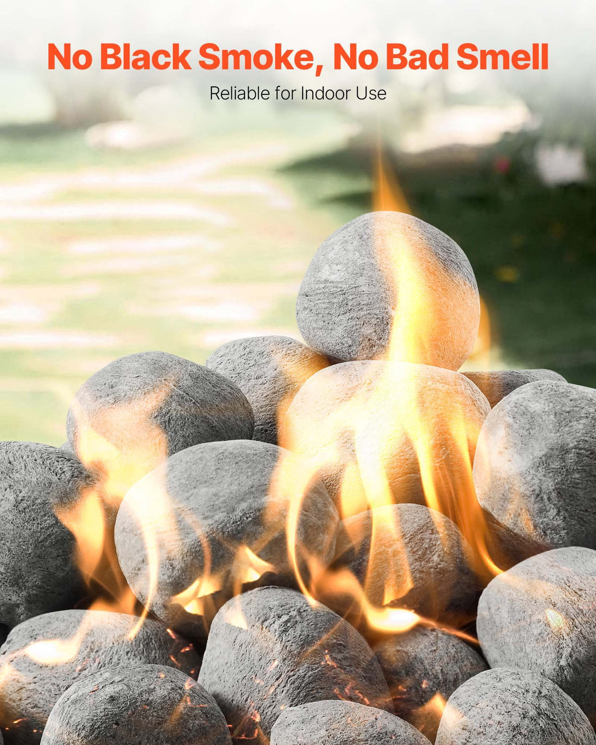 1-2 Inch 48 Pcs Ceramic Fire Pebble Stones Lava Rocks Reusable