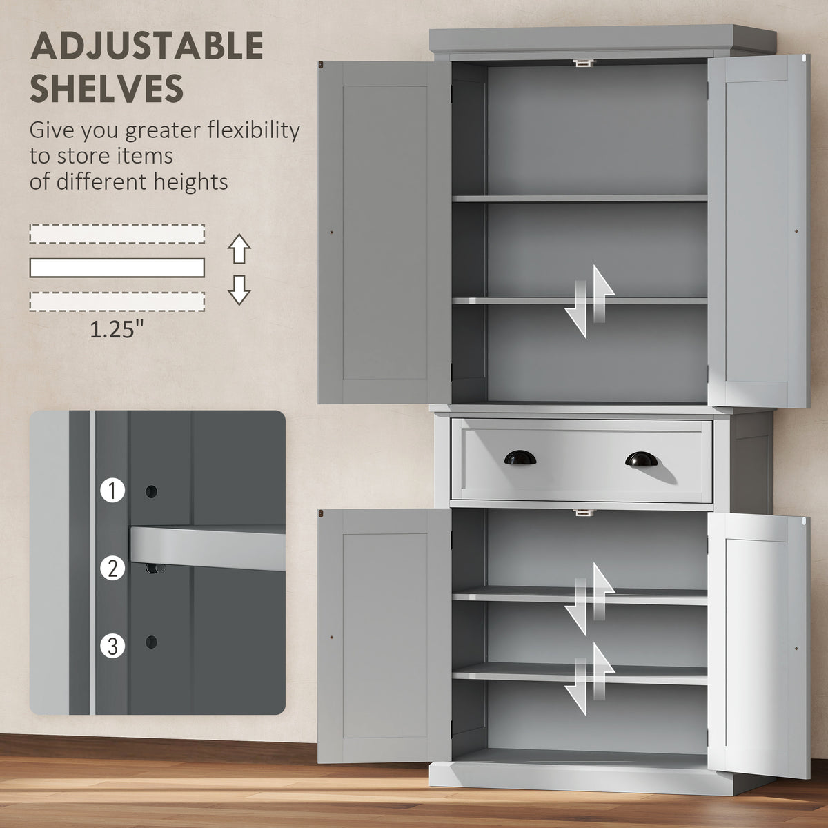 72.5" Kitchen Cabinet