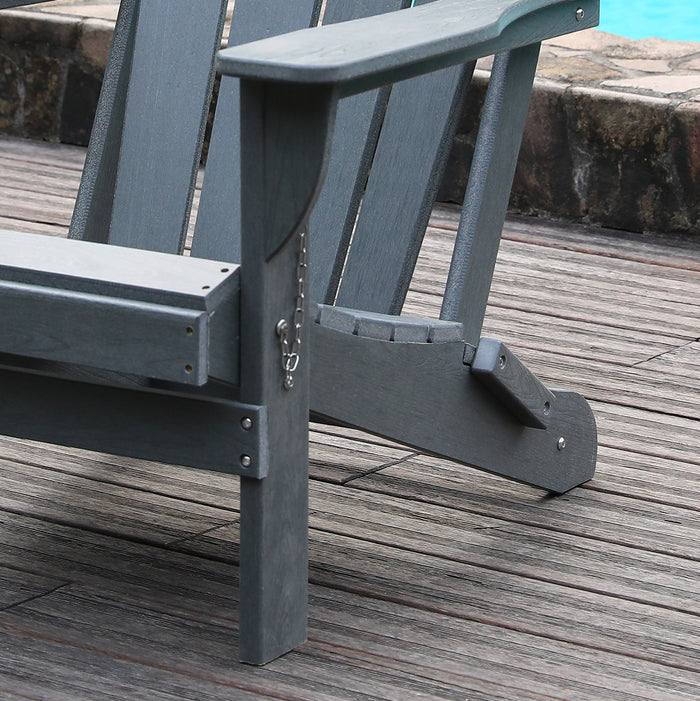 Adirondack Folding Chair With Dual Cup Holders - HDPE All-Weather