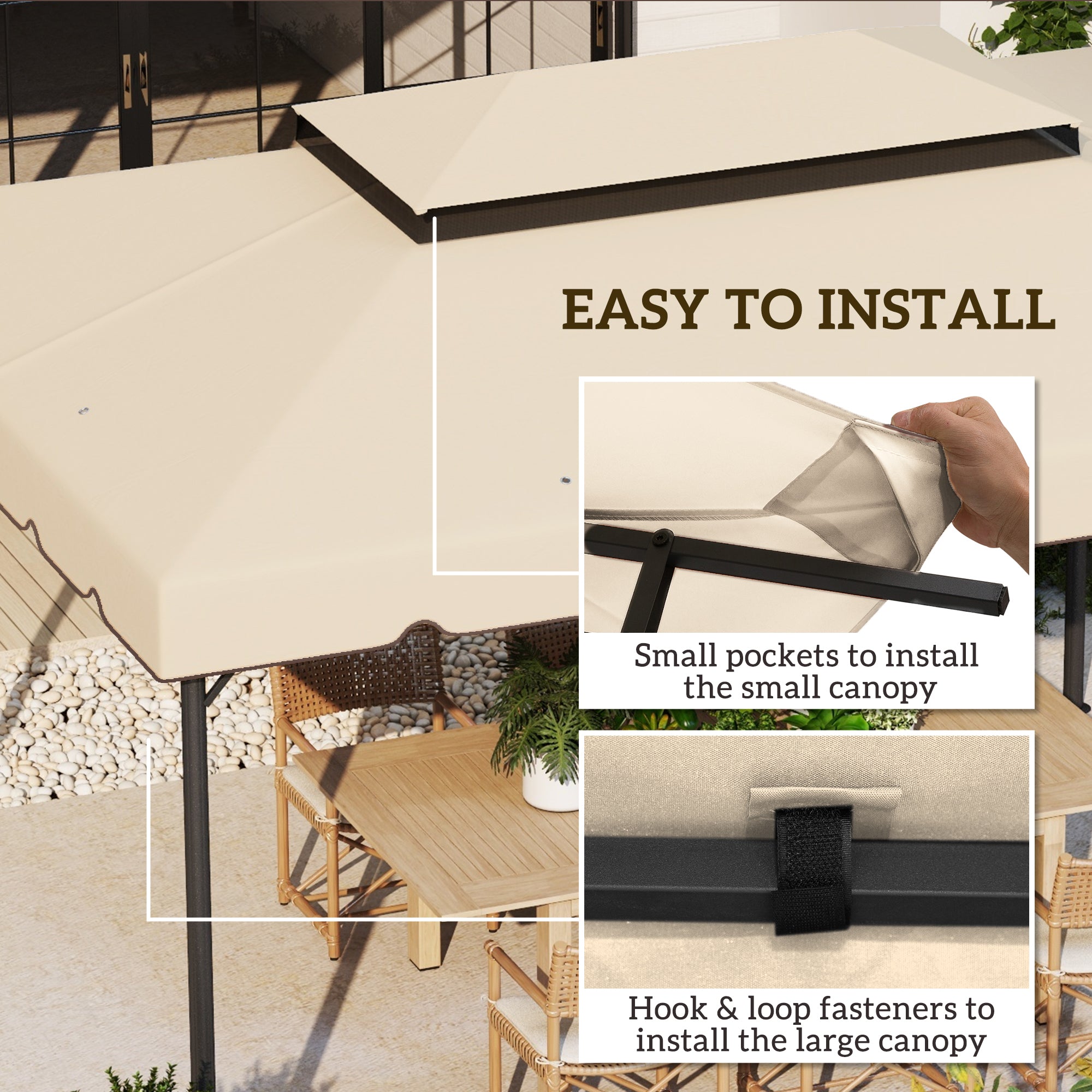 13 x 10 Gazebo Replacement Canopy Top Double Vented Roof