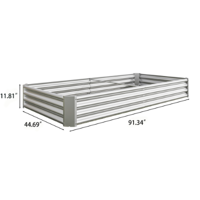 Metal Raised Garden Bed 7.6x3.7x0.98ft Black