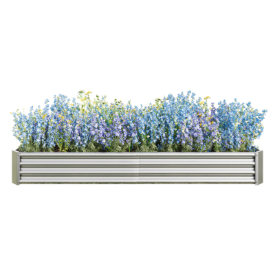 Metal Raised Garden Bed 7.6x3.7x0.98ft Black