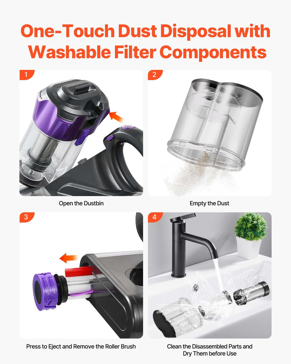 550W Handheld Mattress Vacuum with HEPA Filter