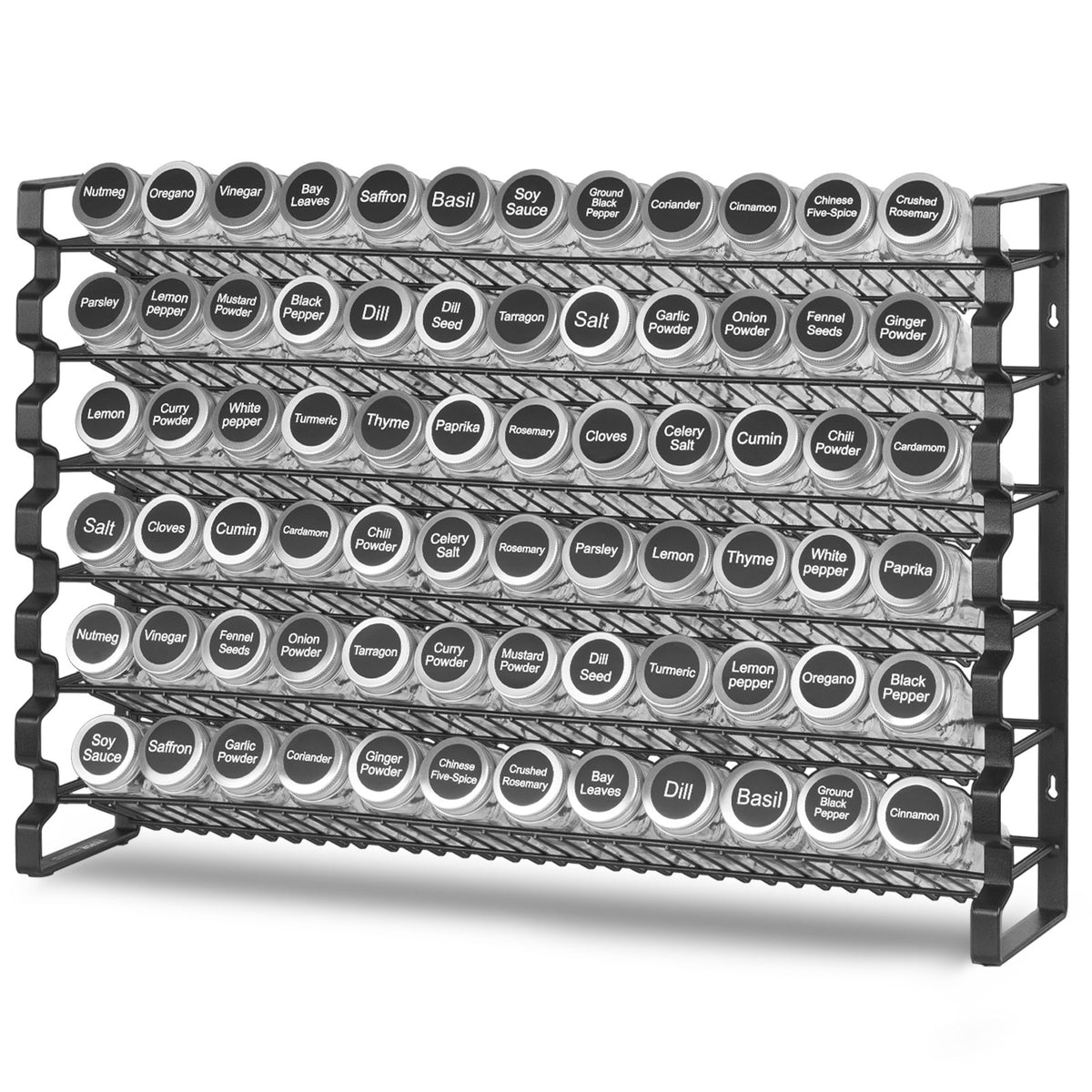 Spice Rack Organizer For Cabinet Seasoning Storage Set Wall Mounted 4