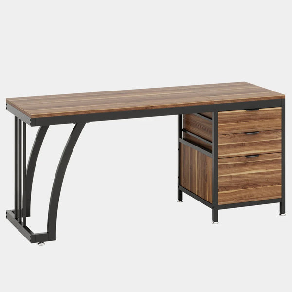 Computer Desk with Storage Shelves