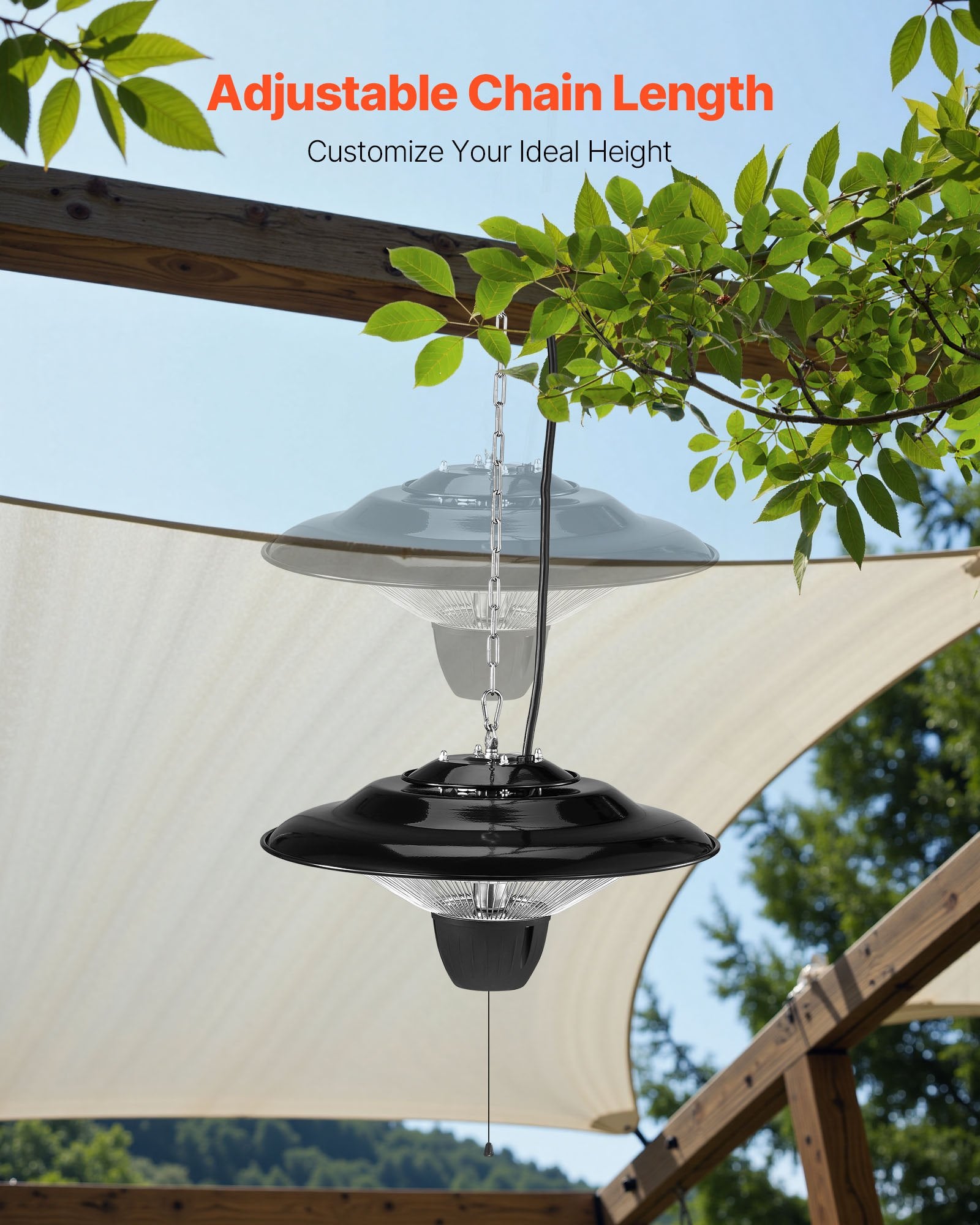 1500W Electric Hanging Patio Infrared Heater