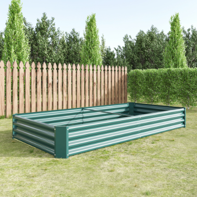 Metal Raised Garden Bed 7.6x3.7x0.98ft Black