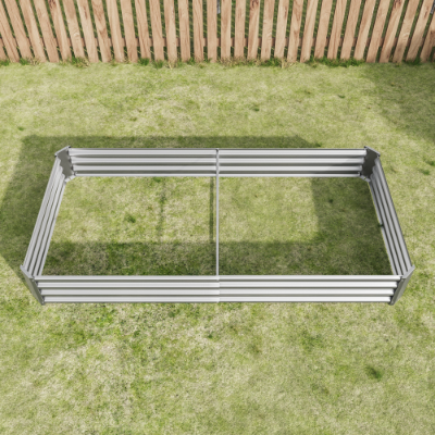 Metal Raised Garden Bed 7.6x3.7x0.98ft Black