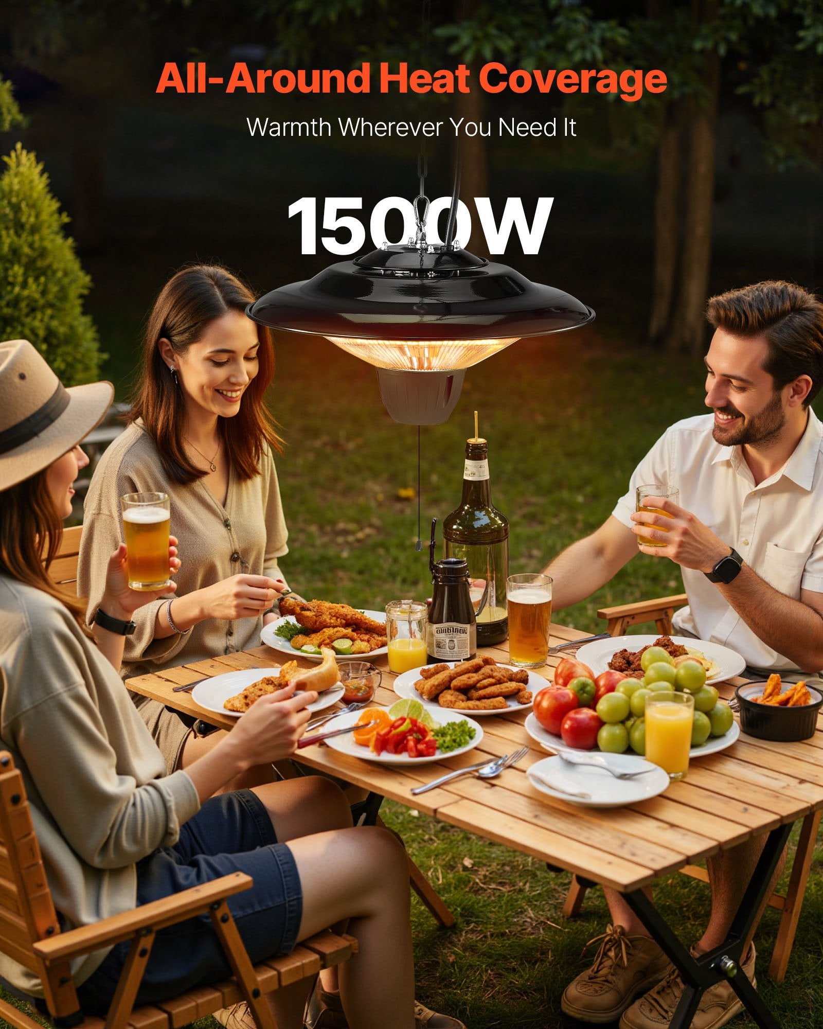 1500W Electric Hanging Patio Infrared Heater