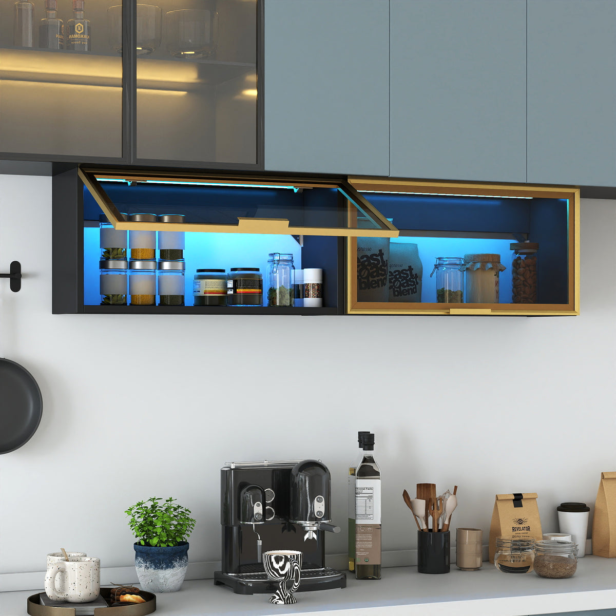 Large-Capacity Spice Rack Wall Mounted Storage Cabinet