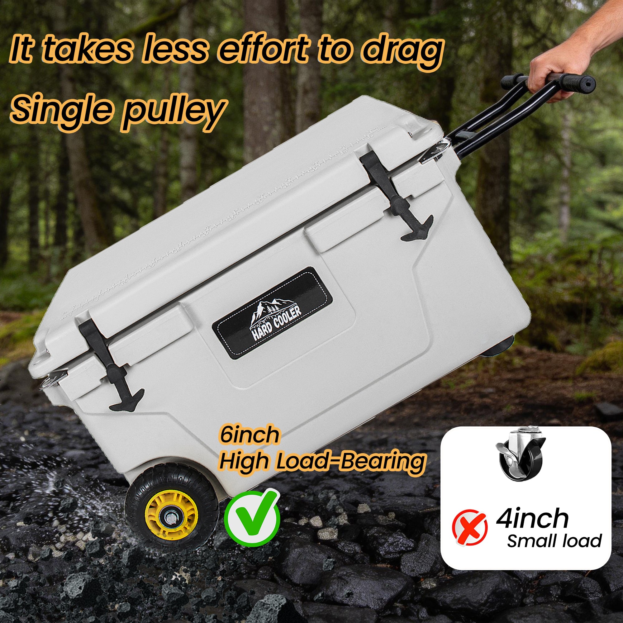 65 Quart White Hard Shell Ice Chest Cooler