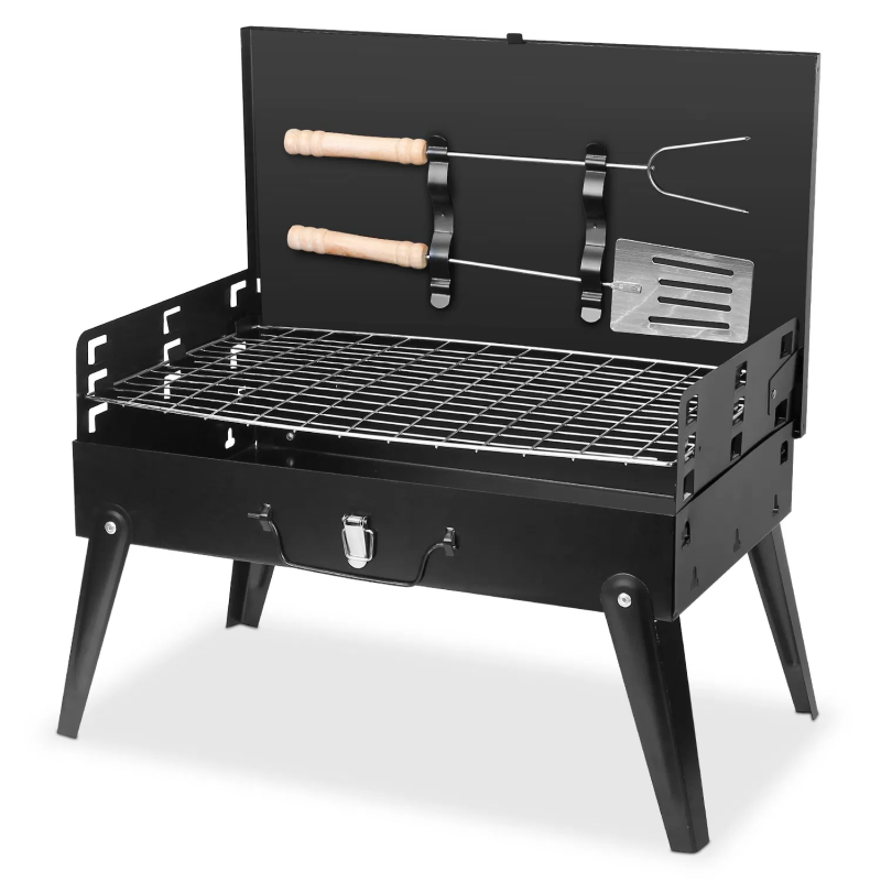 Portable Charcoal Grill Foldable Suitcase BBQ 16.7x10x17.7in