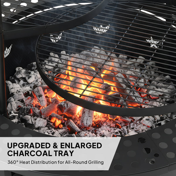 33 Inch Outdoor Fire Pit With 2 Cooking Grills