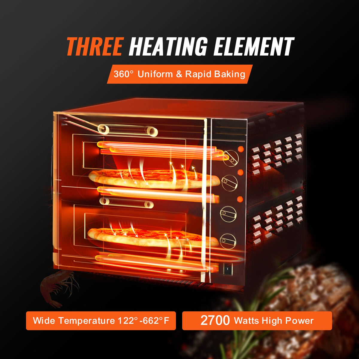 16 Inch Electric Countertop Pizza Oven Indoor