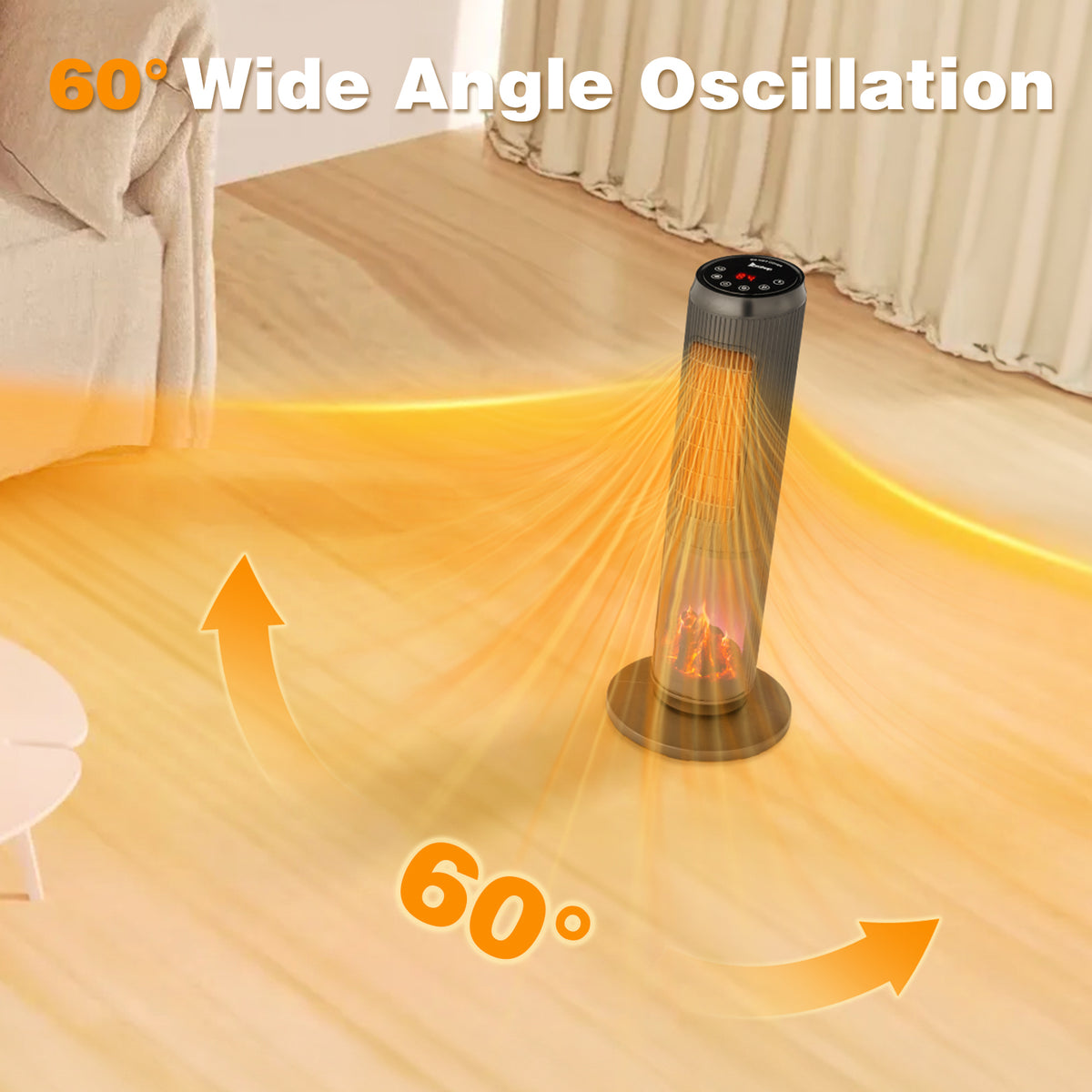 25 Inch Tower Space Heater with Remote Control