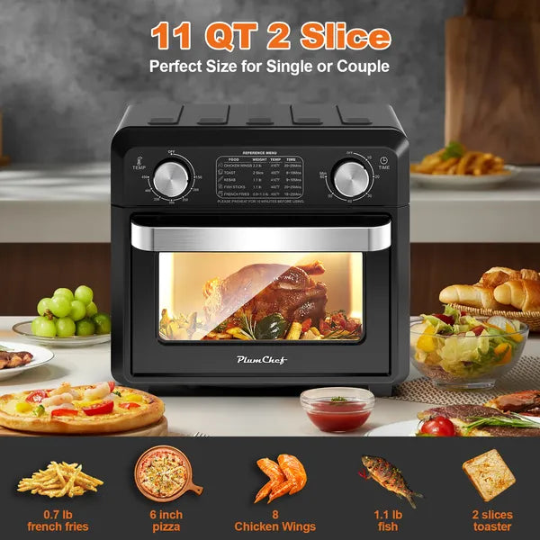 11QT Compact Air Fryer Toaster Oven, 1000W Convection