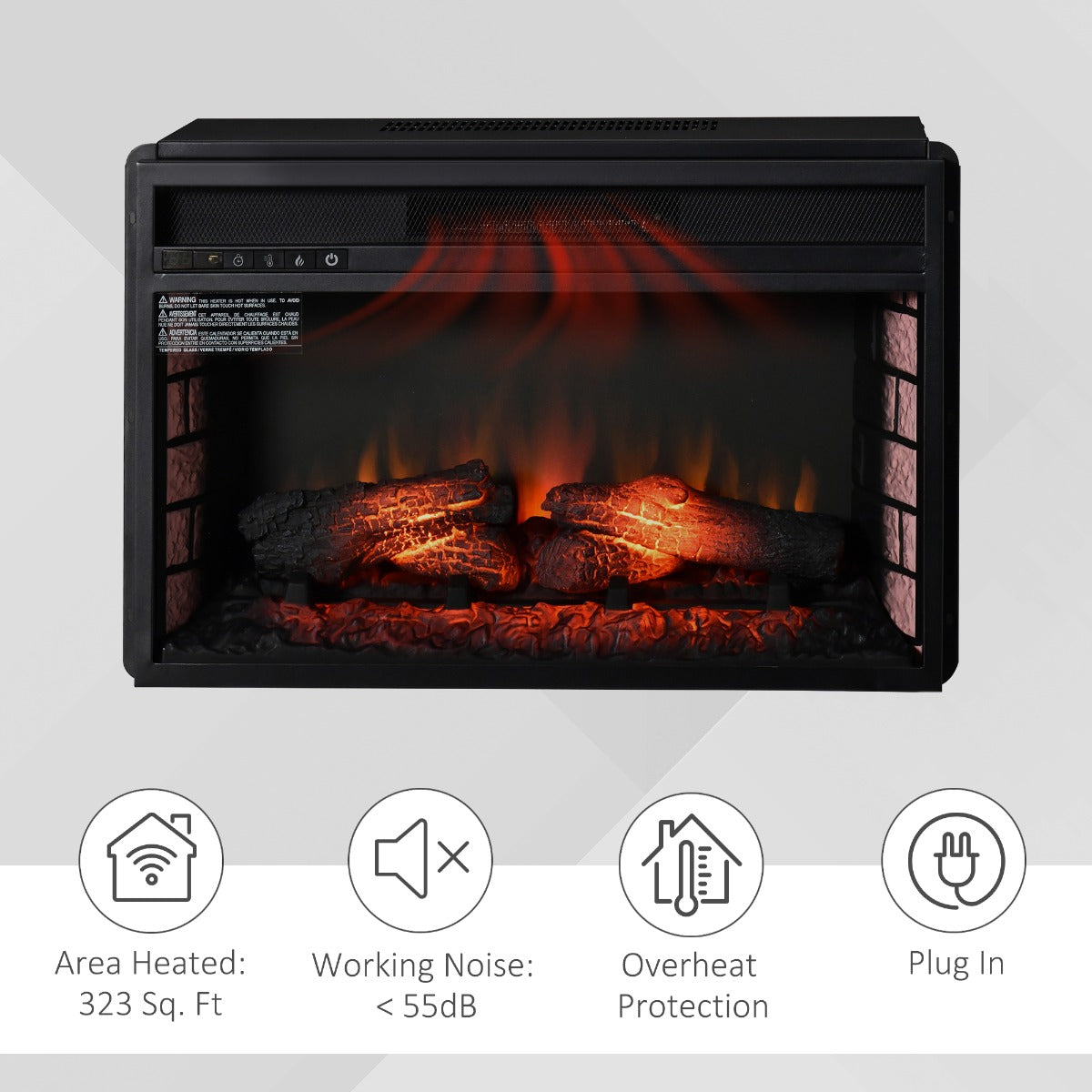 27 Inch Electric Fireplace Insert with Remote Control