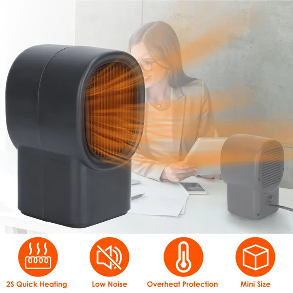 400W Portable Electric Space Heater Mini Desktop Fan Heater Personal
