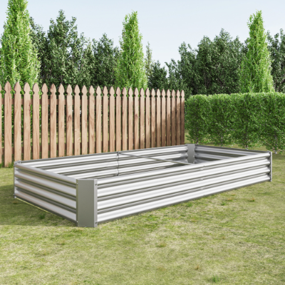 Metal Raised Garden Bed 7.6x3.7x0.98ft Black