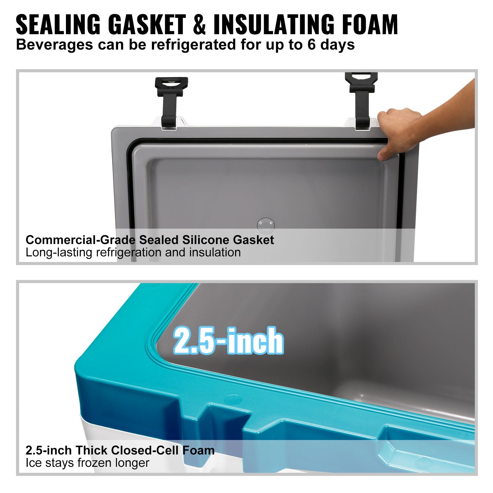 52 Qt Insulated Hard Cooler with Heavy Duty Handle