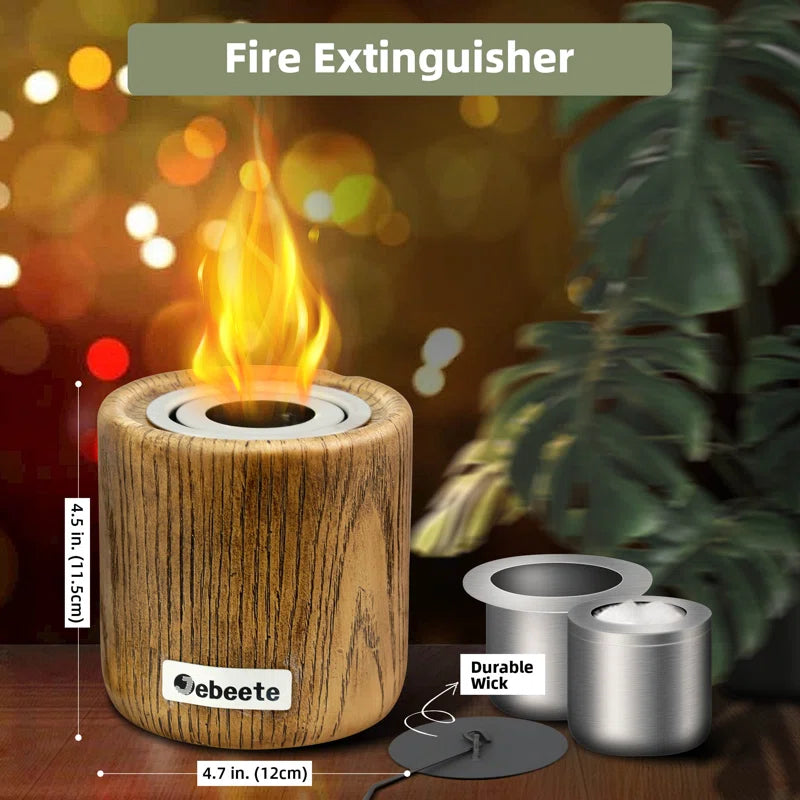Portable Tabletop Ethanol Fire Pit Bowl with Wick