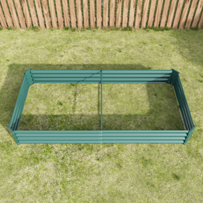 Metal Raised Garden Bed 7.6x3.7x0.98ft Black