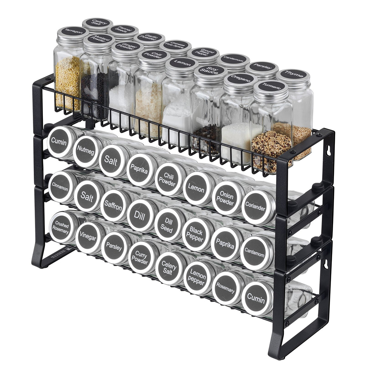 Spice Rack Organizer For Cabinet Kitchen Countertop Seasoning