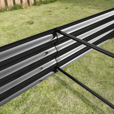 Metal Raised Garden Bed 7.6x3.7x0.98ft Black