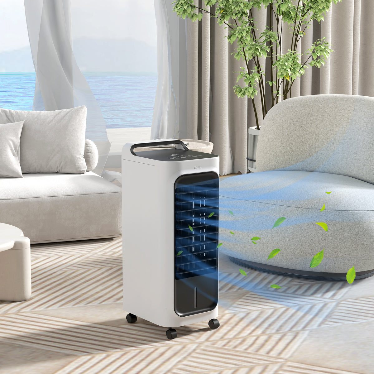 Portable Ice Cooling Fan with Water Humidifier & Remote Control