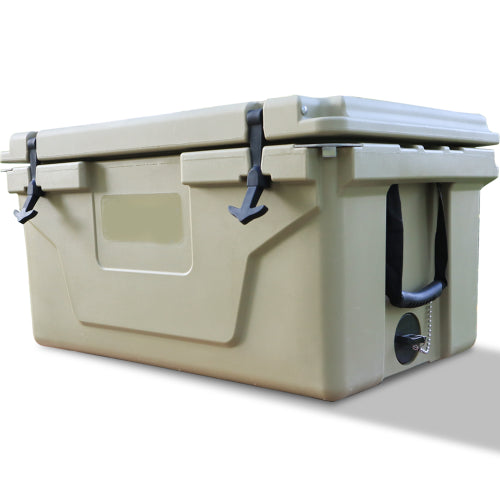 Khaki 65QT Cooler Box Camping Ice Chest Outdoor Fishing