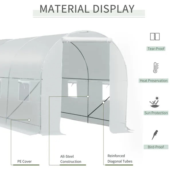 Walk-In Tunnel Greenhouse with Steel Frame