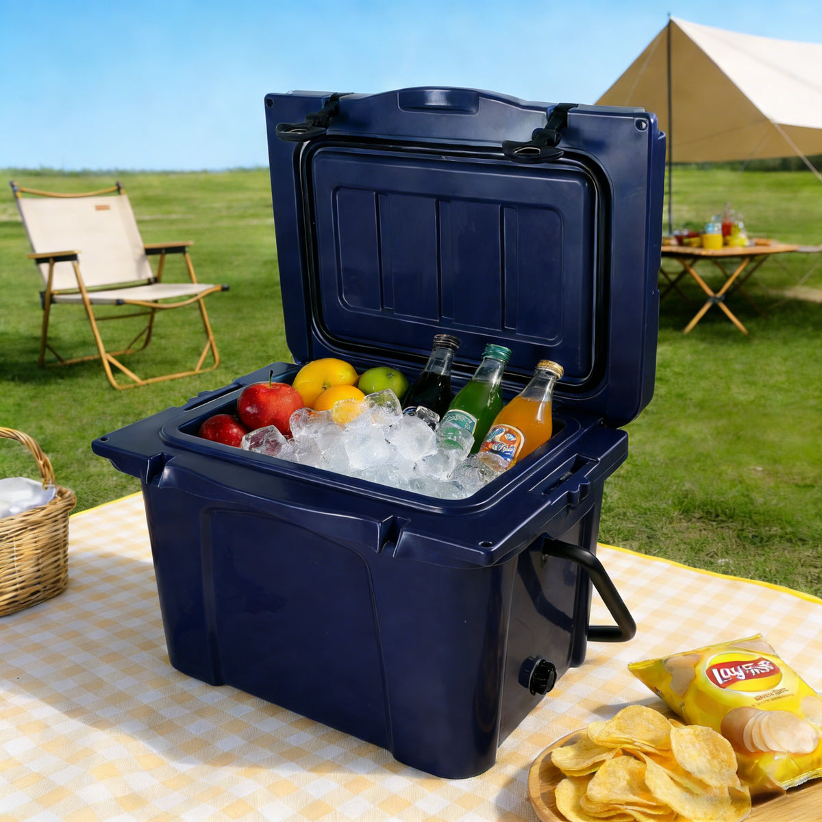 25QT Portable Insulated Hard Cooler with Bottle Opener