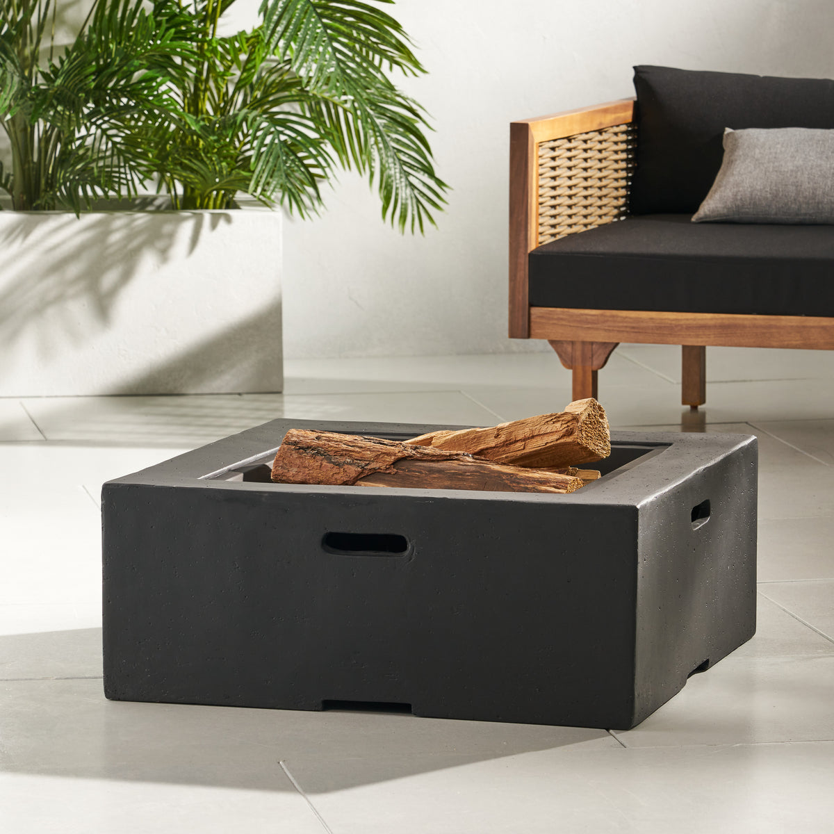 Outdoor 29 Square MgO Wood- Burning Fire Pit