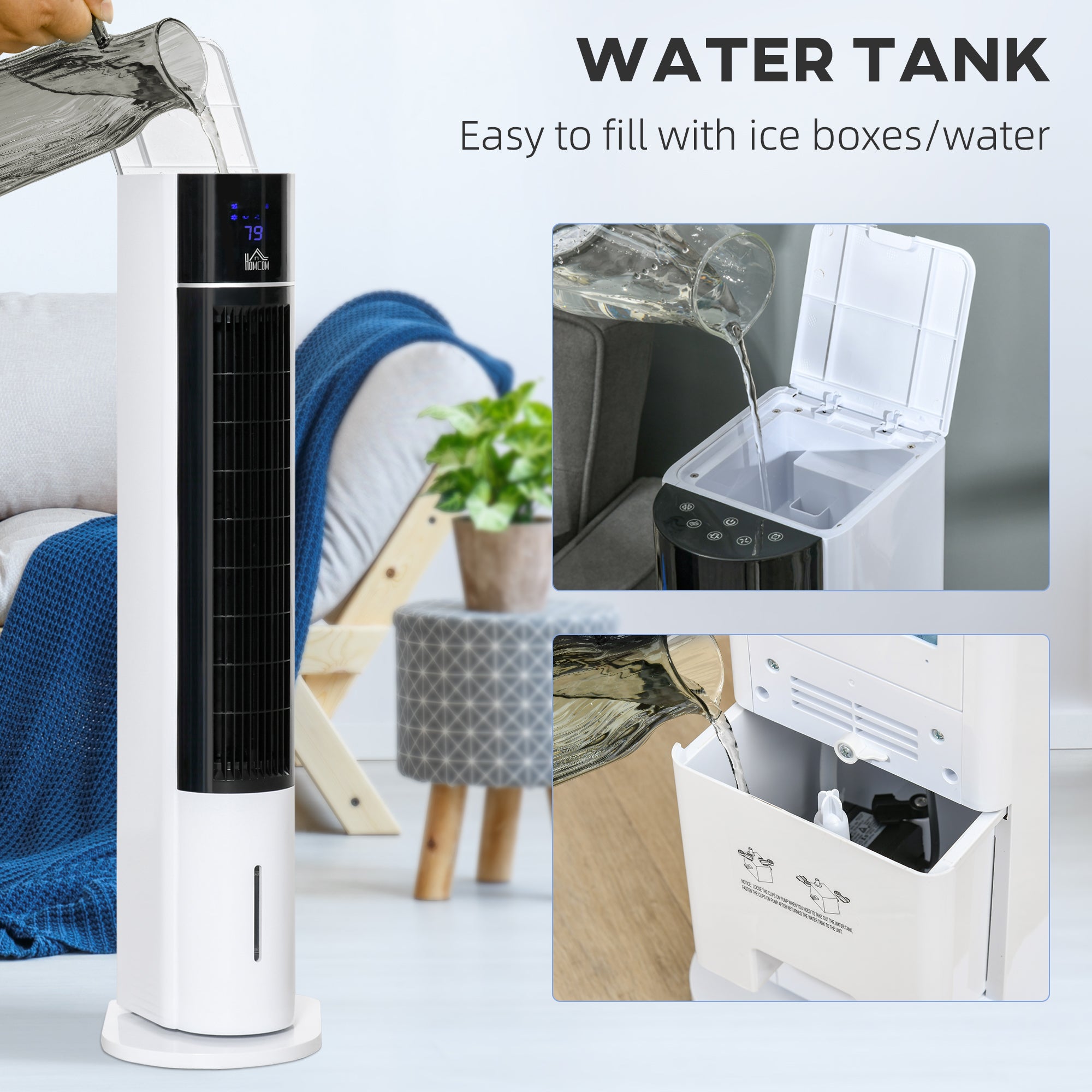 42" 3-In-1 Oscillating Swamp Cooler with Humidifier