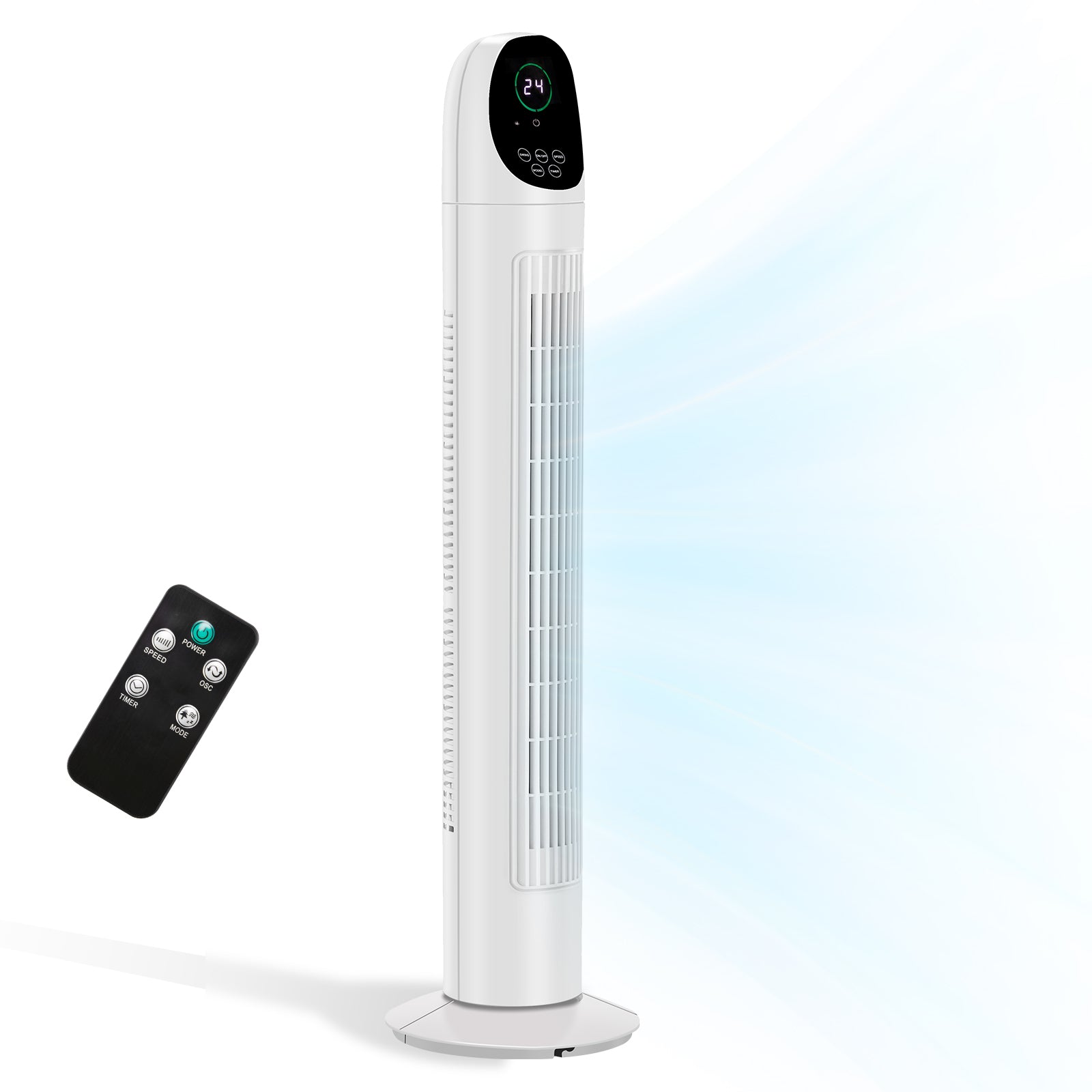 34 Inch Tower Fan with Remote Control & LED Display